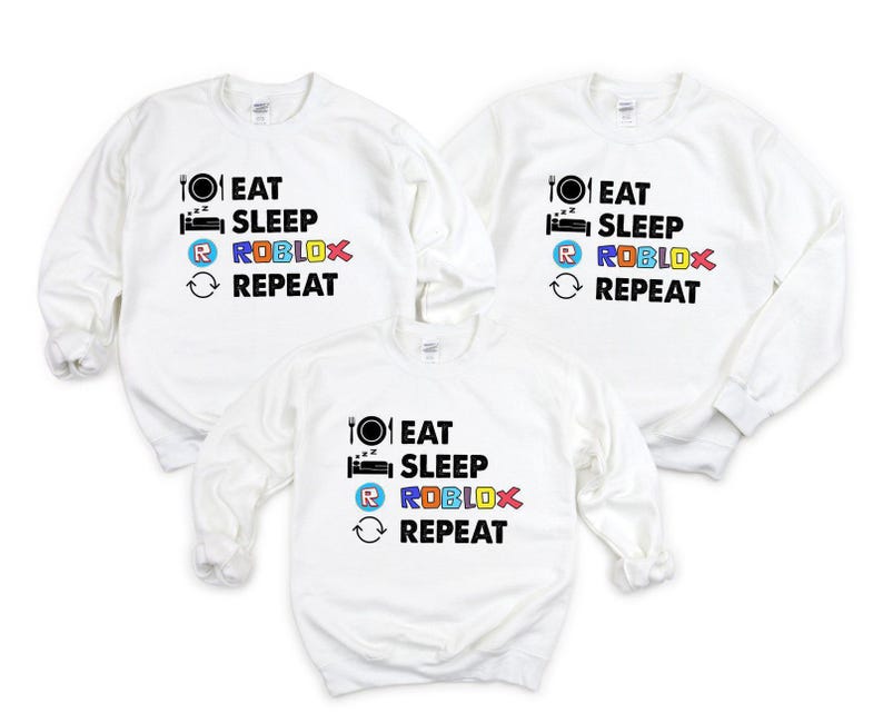 Eat Sleep Game Sweatshirt, Roblox Lover Sweatshirt, Roblox Birthday Sweatshirt, Gamer Kids Sweater, Gamer Event Sweater, Family Roblox Sweat image 2