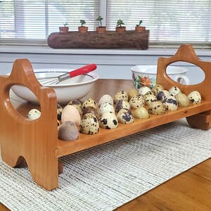 Handmade Wooden Stackable Quail Egg Holder Rack Kitchen Storage and Organization
