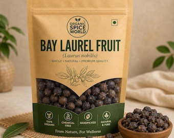 Organic Bay Laurel Fruit, Laurus Nobilis, Dried Culinary, Botanical and Craft Ingredient