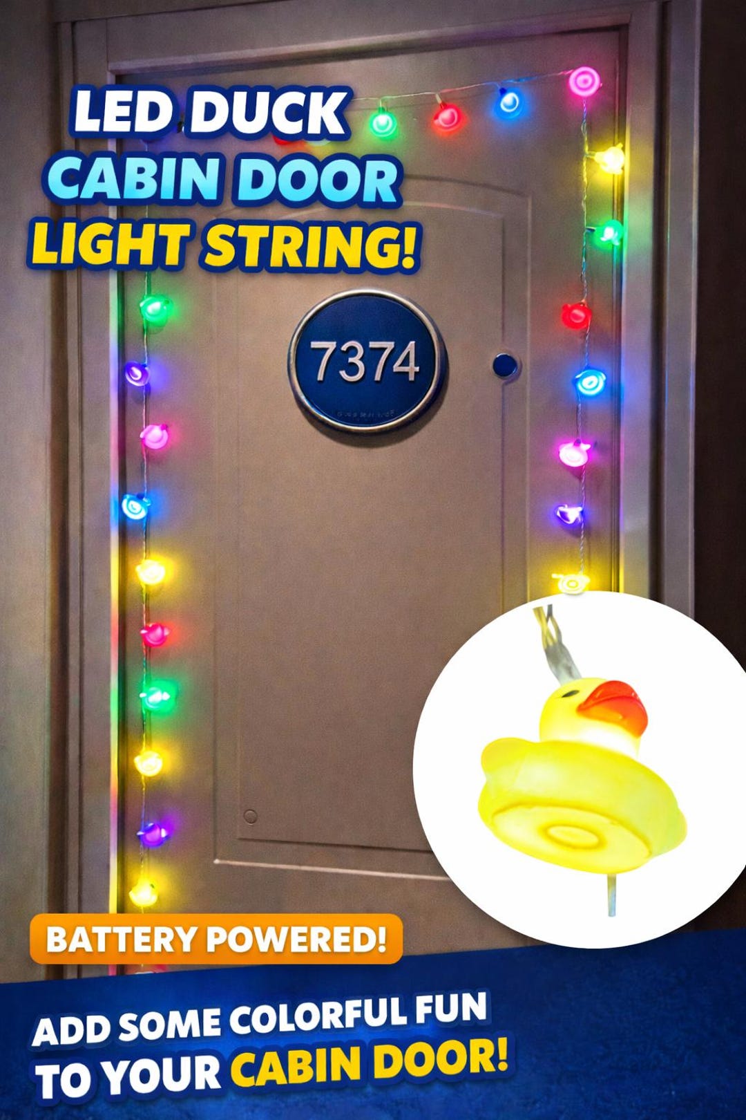 LED Duck Cabin Door Lights – Multi-color Battery Powered String ...
