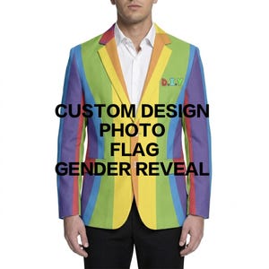 Custom All-Over Print Blazer | Personalized Statement Jacket, Pockets, Men's Fashion