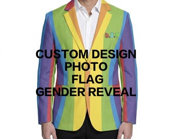Custom All-Over Print Blazer | Personalized Statement Jacket, Pockets, Men's Fashion
