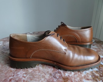 Chaussures vintage en cuir fauve années 80