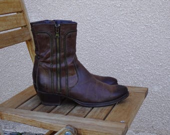Vintage brown leather boots