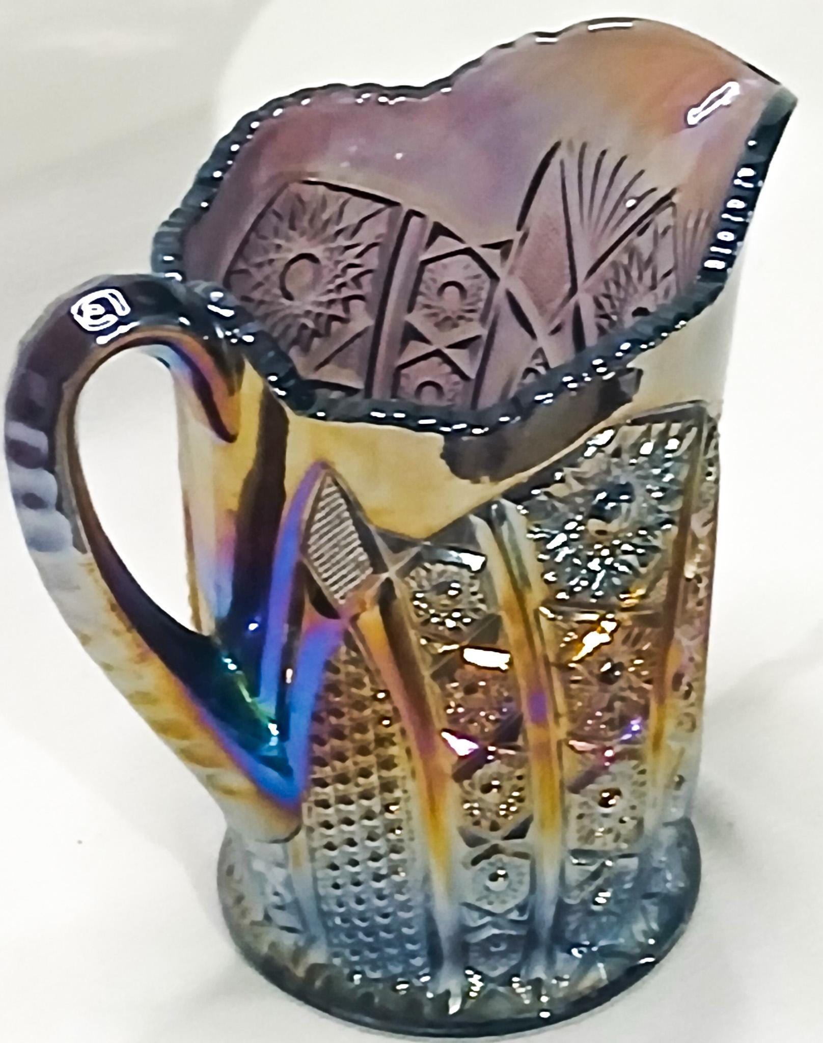 Purple Carnival Glass Pitcher - Etsy