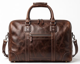 Maßgeschneiderte italienische Leder Weekender Bag | Vollkorn Reise Duffel Gepäck