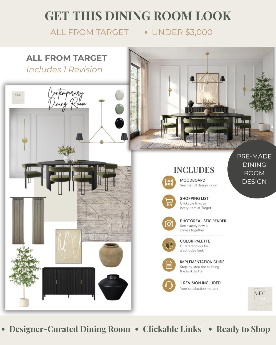 Modern Neutral Dining Room Design | All Target Shopping Guide | Ready ...