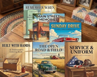 The 1950s Collection - Complete Greatest Generation Memory Care Coloring Bundle | 6 Books | Dementia Gift