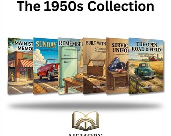 The 1950s Collection - Complete Greatest Generation Memory Care Coloring Bundle | 6 Books | Dementia Gift