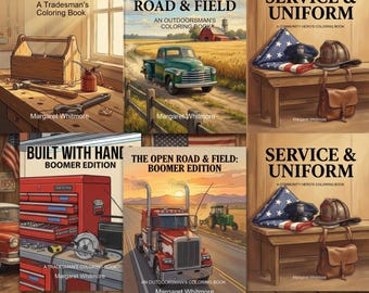 Men's Working Life Collection – 6 Memory Care Coloring Books (Digital PDFs)