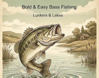 Bass Fishing Coloring Book: Large Print, Nostalgic Lake Scenes