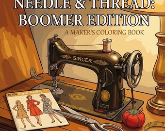 1970s 80s Sewing Quilting Knitting Coloring Book: Memory Care Activity