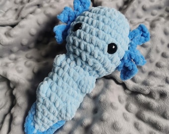 Juguete de peluche Axolotl de ganchillo / Hecho a mano / Juguete Amigurumi