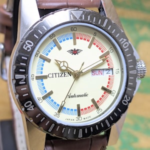 Reloj Citizen vintage automático con fecha y día, n.° 8200A, fabricado en Japón. Envío gratuito.