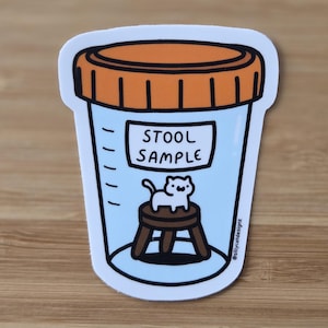 Medical Lab Cat Stool Sample Sticker