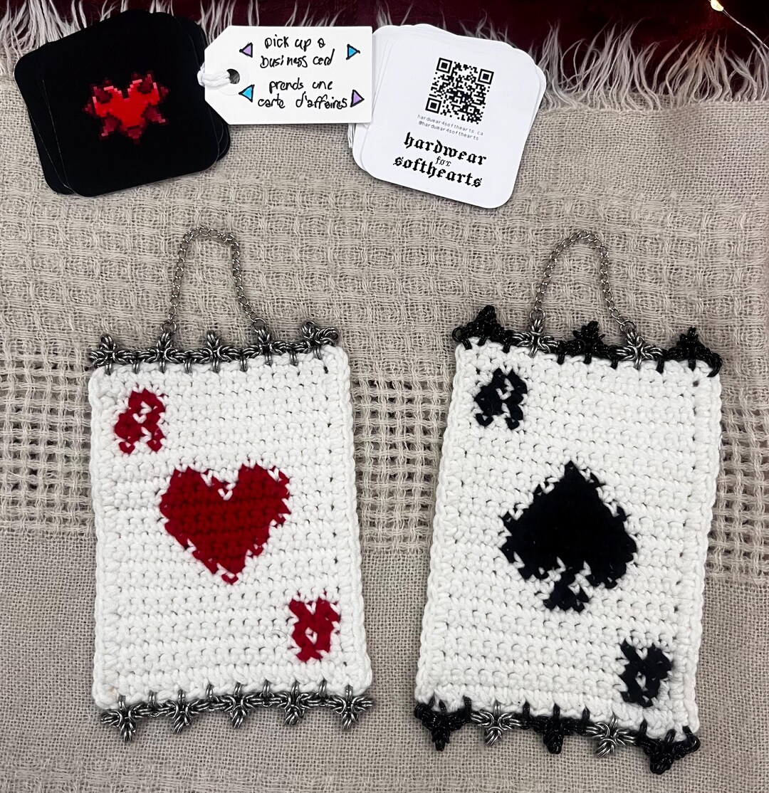 Tapestry Crochet Playing Cards With Spiky Chainmail Borders Wall ...