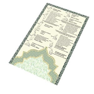 Beginner Muslim Lightweight Prayer Guide – Step-by-Step Salah Learning Guide. Printed on thin lightweight textile (80x120cm)