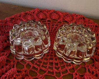 Paar VTG 1970s Princess House 3-weg kandelaars. Nieuwstaat