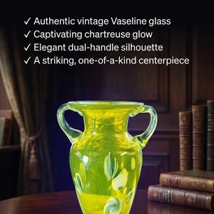 Vaseline Glass Vase - Etsy