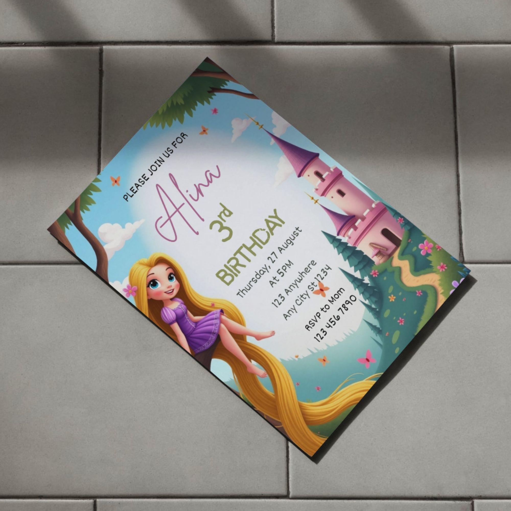 Rupenzel Invitations Editable Rapunzel Birthday Invitation: Princess Party (digital) - Etsy