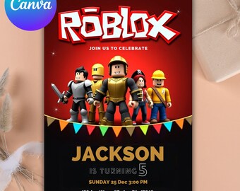 Roblox Birthday Invitation Template, Game Party Invite (Digital Download)