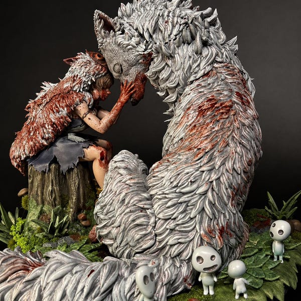 Diorama da collezione di San e Moro della Principessa Mononoke, 40 cm