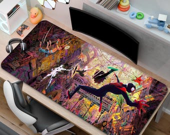 スパイダーマン：スパイダーバース マウスパッド | マイルズ・モラレス デスクマット | ゲーマーへのギフト