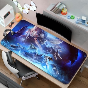Podkładka pod mysz Monster Hunter World | Mata na biurko MHW Gaming | Prezent dla graczy