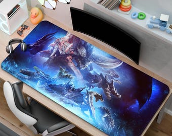 Monster Hunter World Mouse Pad | MHW Gaming Desk Mat | A Gift for Gamers