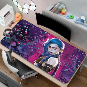 Jinx Graffiti Mouse Pad | Arcane Desk Mat | A Gift for Gamers