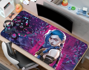 Jinx Graffiti Mouse Pad | Arcane Desk Mat | A Gift for Gamers