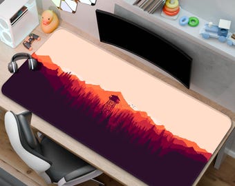 Firewatch Tower Landscape Mouse Pad | The Thorofare Lookout Desk Mat | A Gift for Gamers