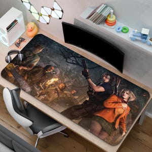 Resident Evil 4 Mouse Pad | Leon Scott Kennedy Desk Mat | A Gift for Gamers