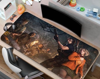 Resident Evil 4 Mouse Pad | Leon Scott Kennedy Desk Mat | A Gift for Gamers