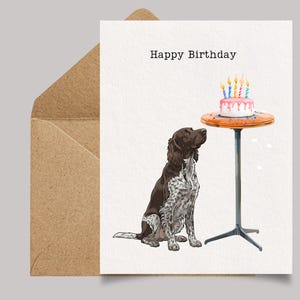 Tarjeta de cumpleaños para Braco Alemán (GSP) imprimible