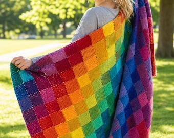 Coperta lavorata a maglia Domino – Modello Entrelac - Coperta accogliente e strutturata in PDF