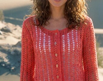 Modello PDF per cardigan all'uncinetto / Cardigan da donna all'uncinetto / Maglione comodo da indossare a strati / Download digitale