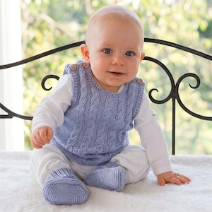 Baby Cable Knit Vest and Socks Pattern, Cozy Children's Set (PDF Download)