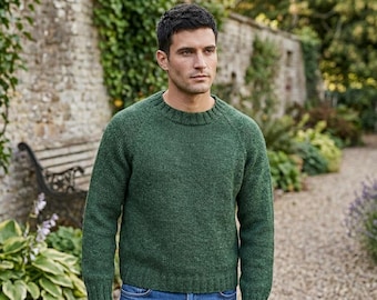 Modello per maglione raglan da uomo lavorato a maglia / Maglia rasata dall'alto verso il basso (Download PDF)