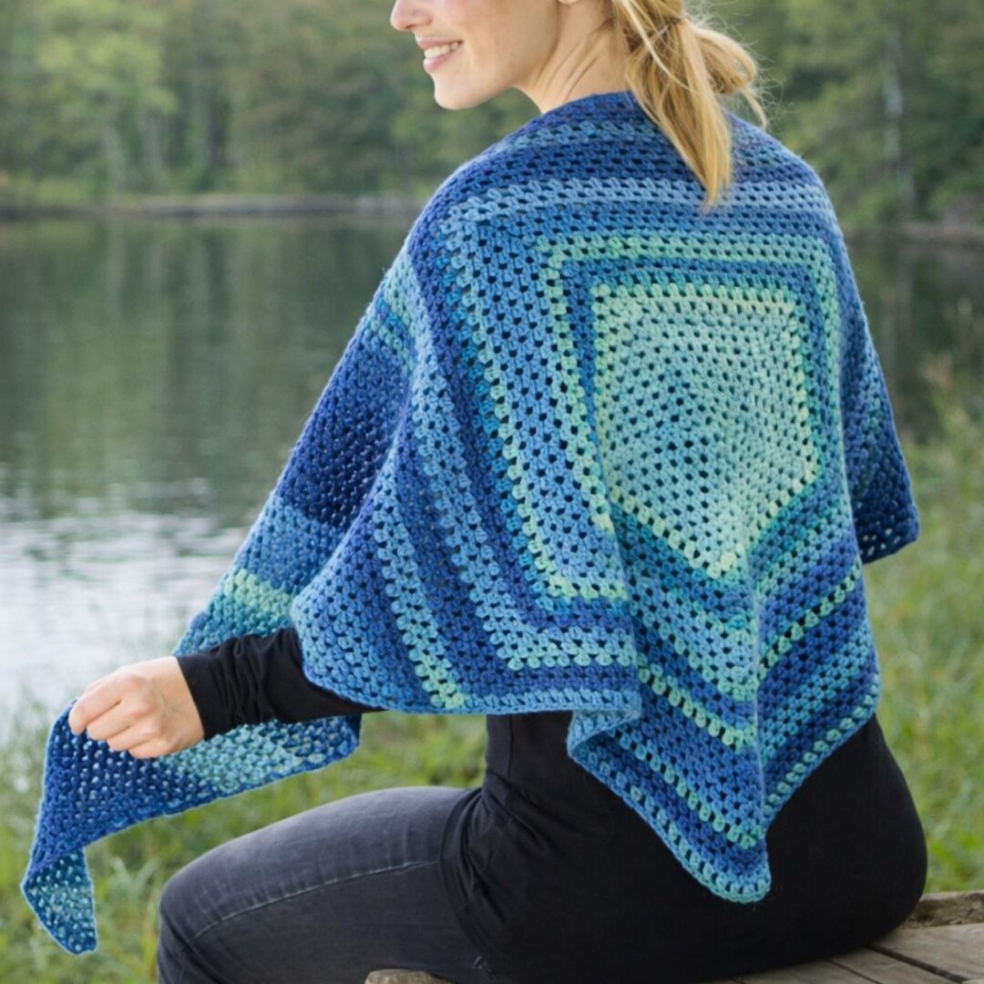 Crochet Shawl Pattern PDF | Easy Double Crochet Triangle Wrap (instant ...
