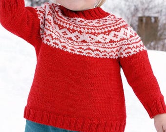 Modello per maglia con giogo rotondo nordico – Pullover per bambini (download PDF)