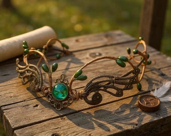 Woodland Fairy Crown | Elven Headpiece | Fantasy Tiara | Forest Nymph Cosplay | Renaissance Faire | Green Leaf Headdress | Boho Wedding | My