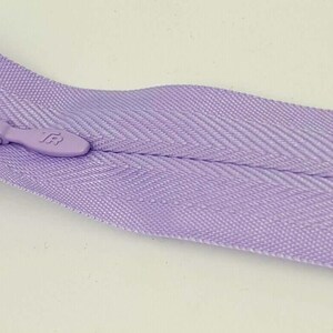 Concealed Invisible closed-end nylon zip No.3 8" 9" 14" 22". Auto-lock.