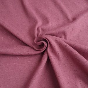Fine 100% cotton jersey knit with Diamond openwork/ Pointelle fabric per metre Mulberry