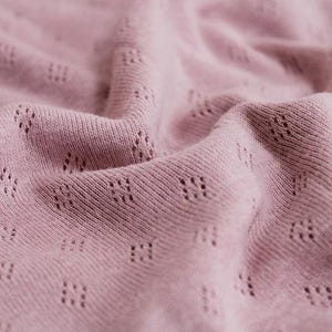 Fine 100% cotton jersey knit with Diamond openwork/ Pointelle fabric per metre image 18