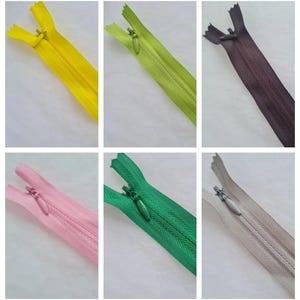 Concealed Invisible closed-end nylon zip No.3 8" 9" 14" 16" 22". Auto-lock. Size 2 image 4