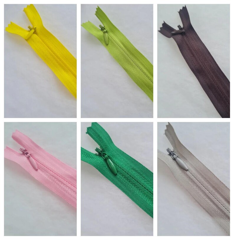 Concealed Invisible closed-end nylon zip No.3 8" 9" 14" 16" 22". Auto-lock. Size 2 image 4