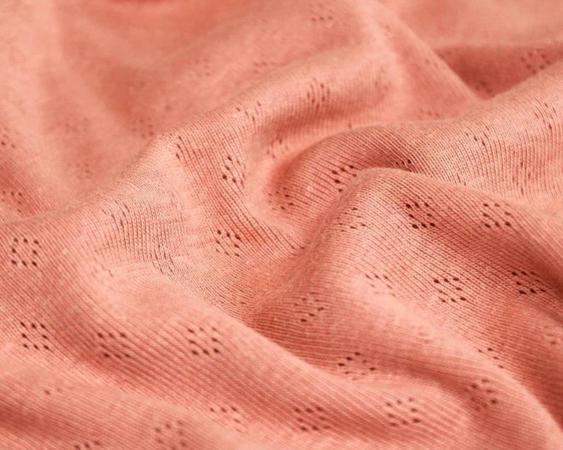 Fine 100% cotton jersey knit with Diamond openwork/ Pointelle fabric per metre image 15