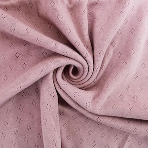 Fine 100% cotton jersey knit with Diamond openwork/ Pointelle fabric per metre image 6