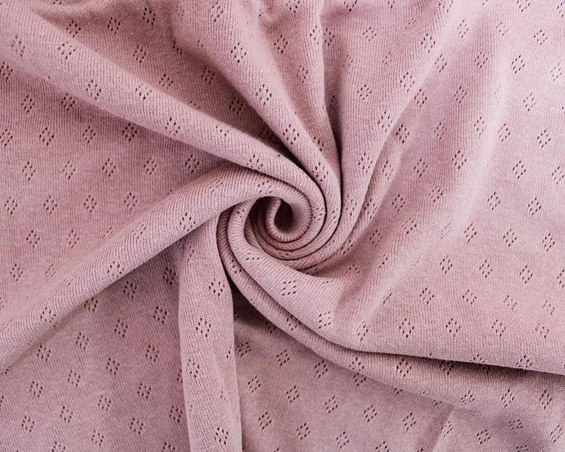 Fine 100% cotton jersey knit with Diamond openwork/ Pointelle fabric per metre image 6